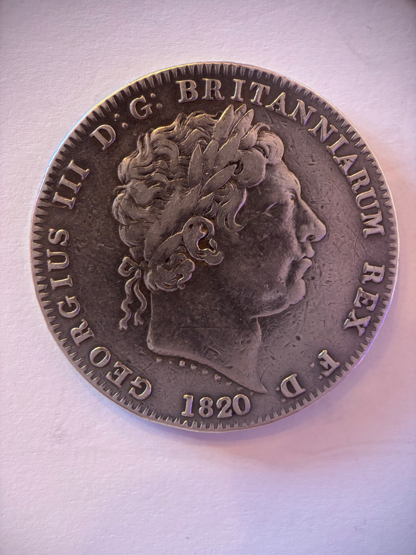 UK Crown 1820, King George III, 0.925 Silver,VF35 Grade, Great Looking Coin For Age