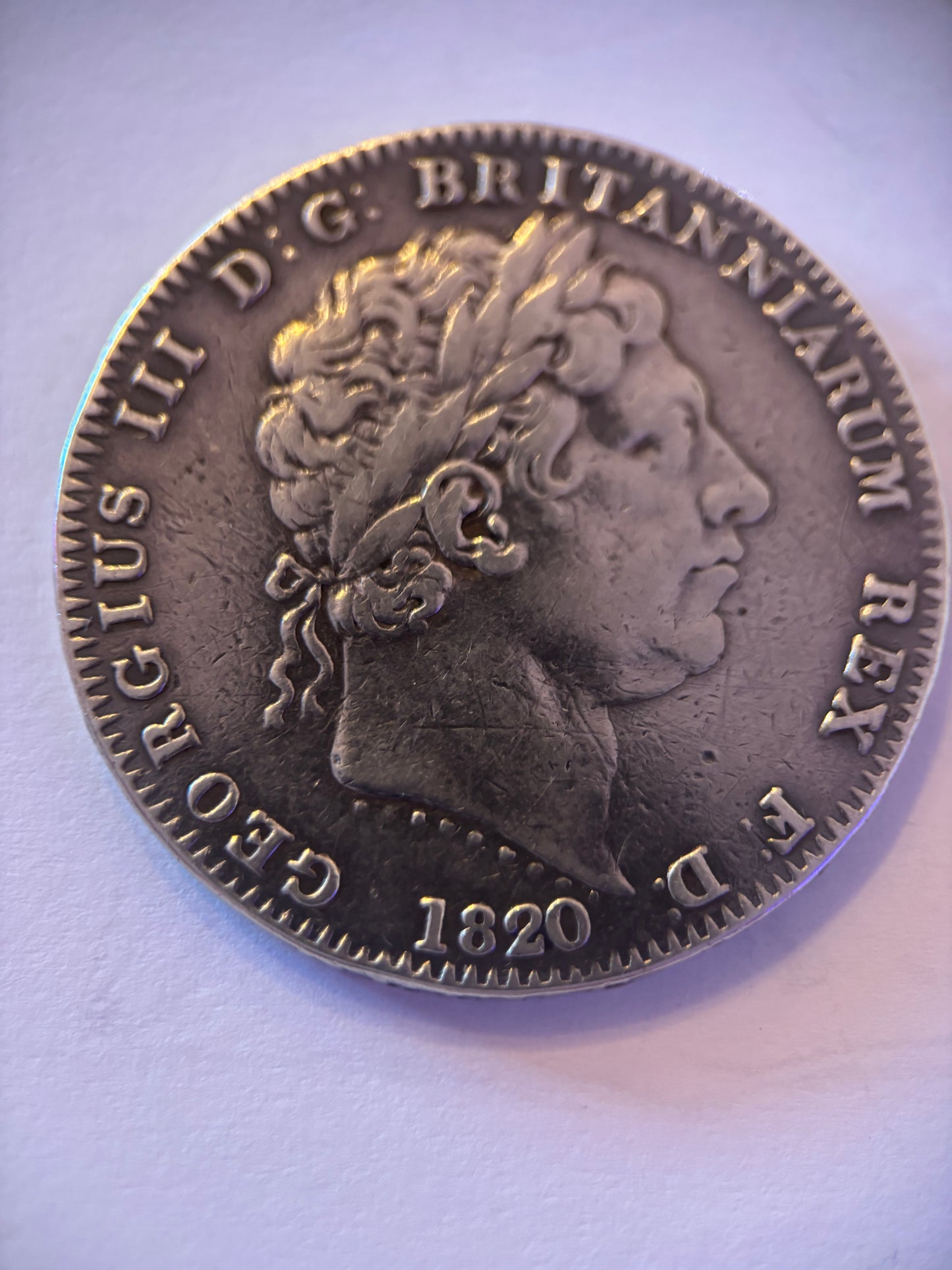 UK Crown 1820, King George III, 0.925 Silver,VF35 Grade, Great Looking Coin For Age