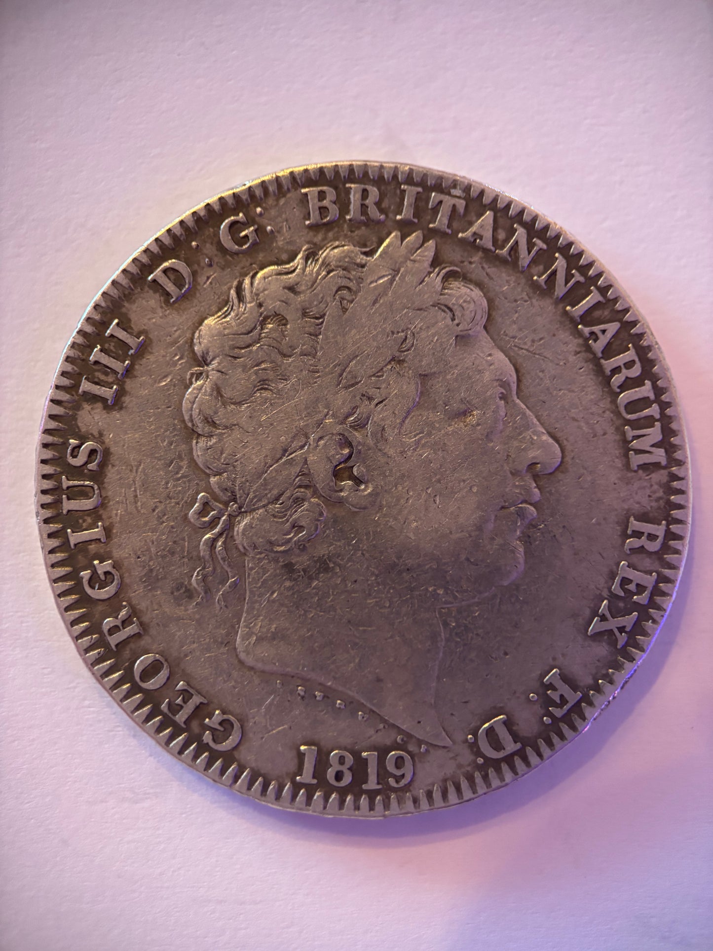 UK Crown 1819-LX, George III, 0.925 Silver, VF30 Grade