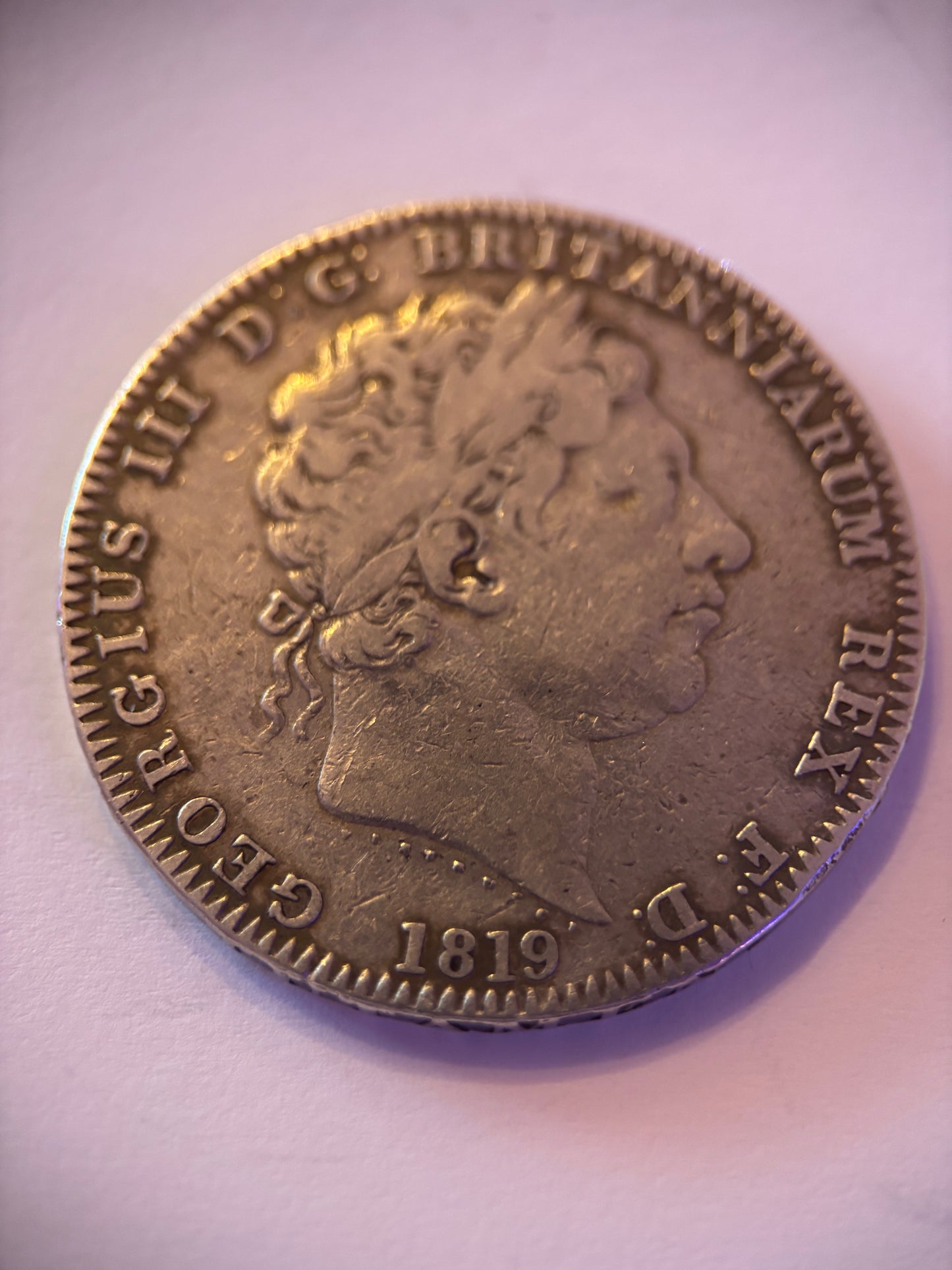 UK Crown 1819-LX, George III, 0.925 Silver, VF30 Grade