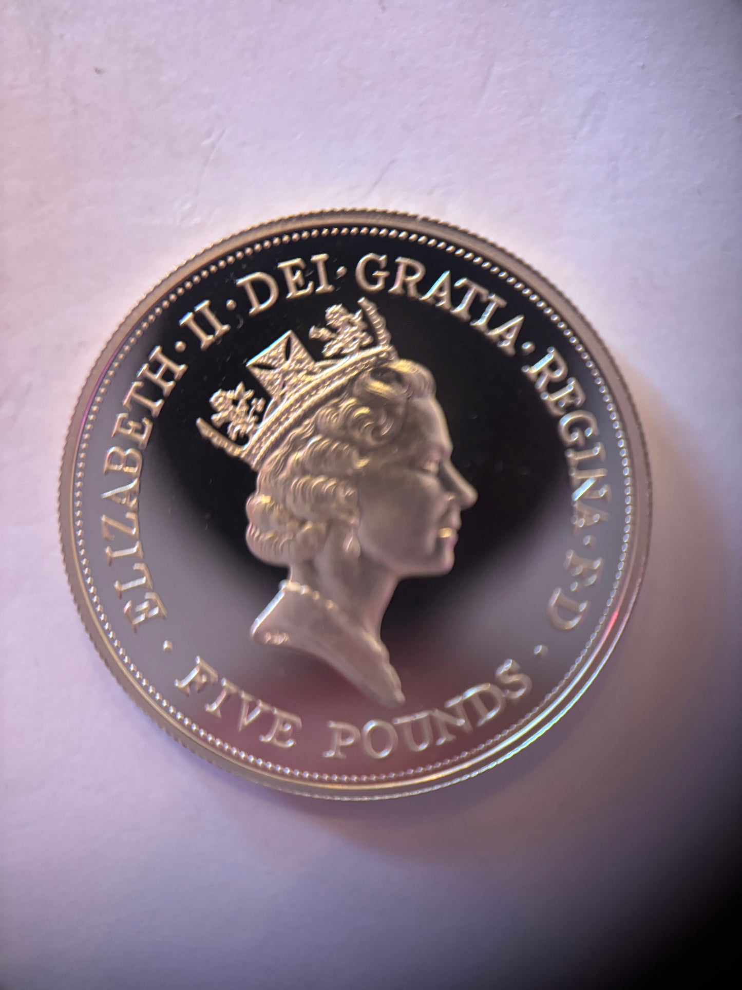 UK 1990 90TH BIRTHDAY SILVER PROOF COIN, THE QUEEN MOTHER, 0.925 SILVER, MINT CONDITION