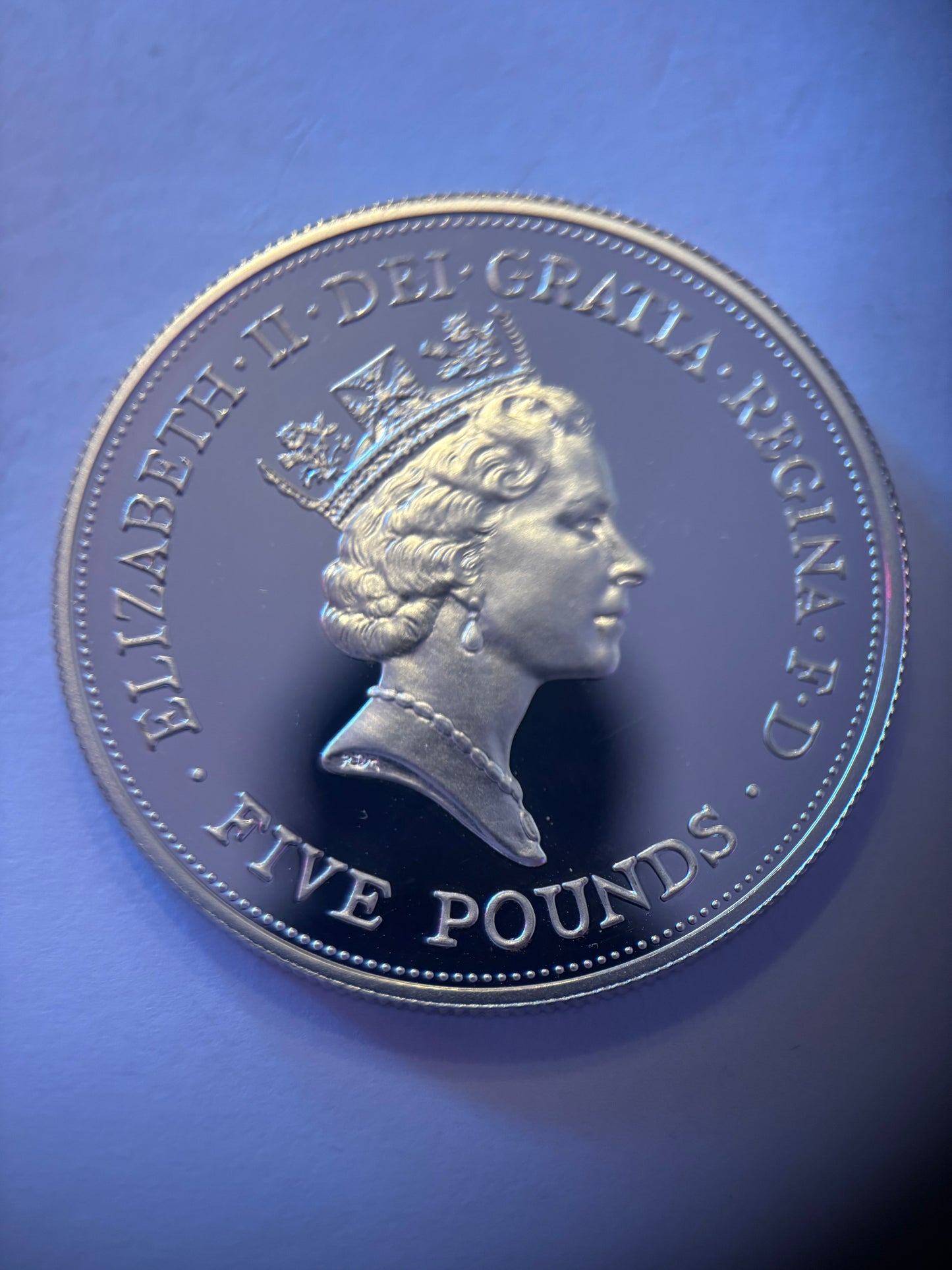UK 1990 90TH BIRTHDAY SILVER PROOF COIN, THE QUEEN MOTHER, 0.925 SILVER, MINT CONDITION