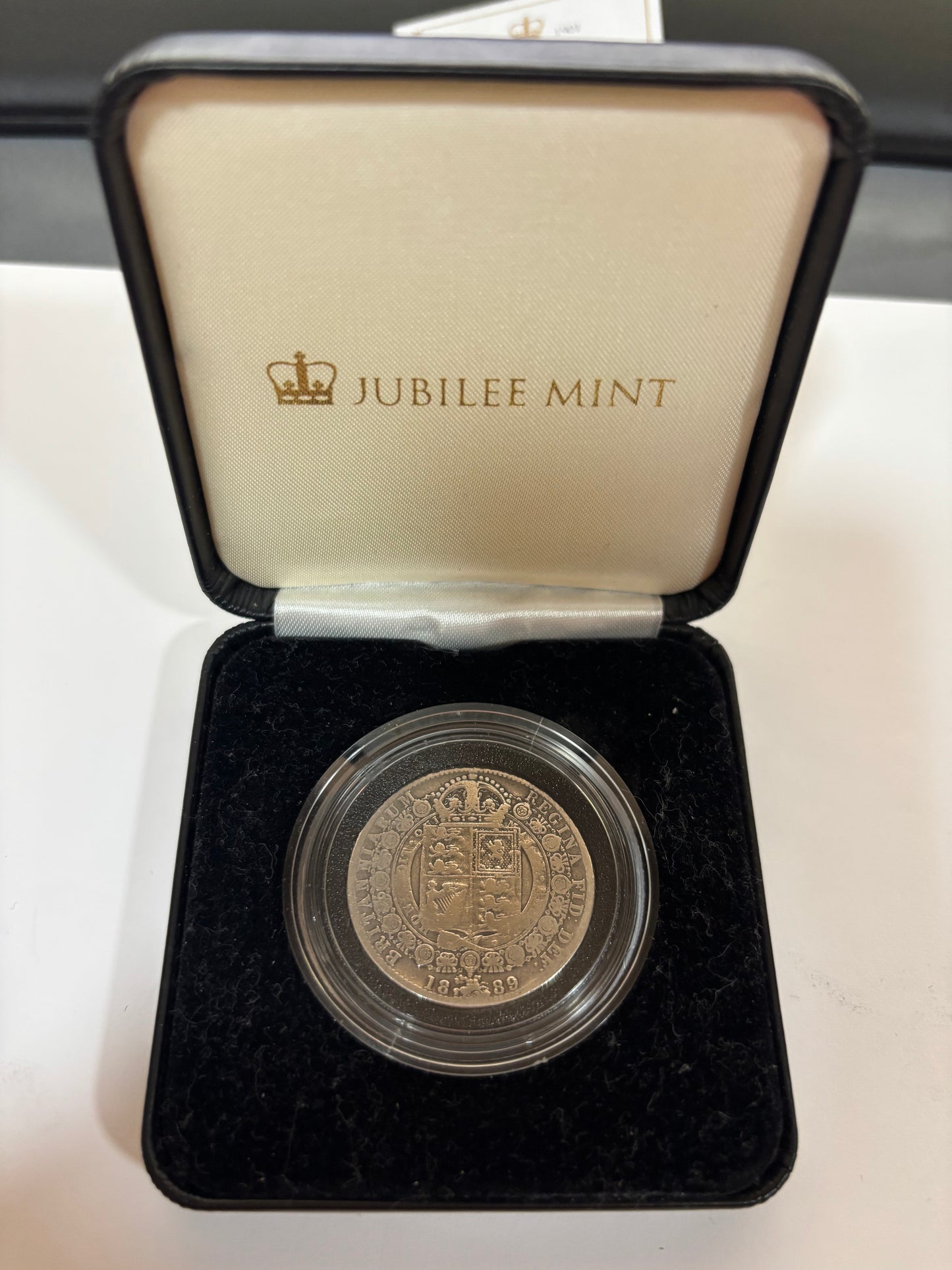 UK 1889 1/2 CROWN, QUEEN VICTORIA, 0.925 SILVER, JUBILEE HEAD, 13.58Grams, AVERAGE GOOD GRADE, PROOF COIN