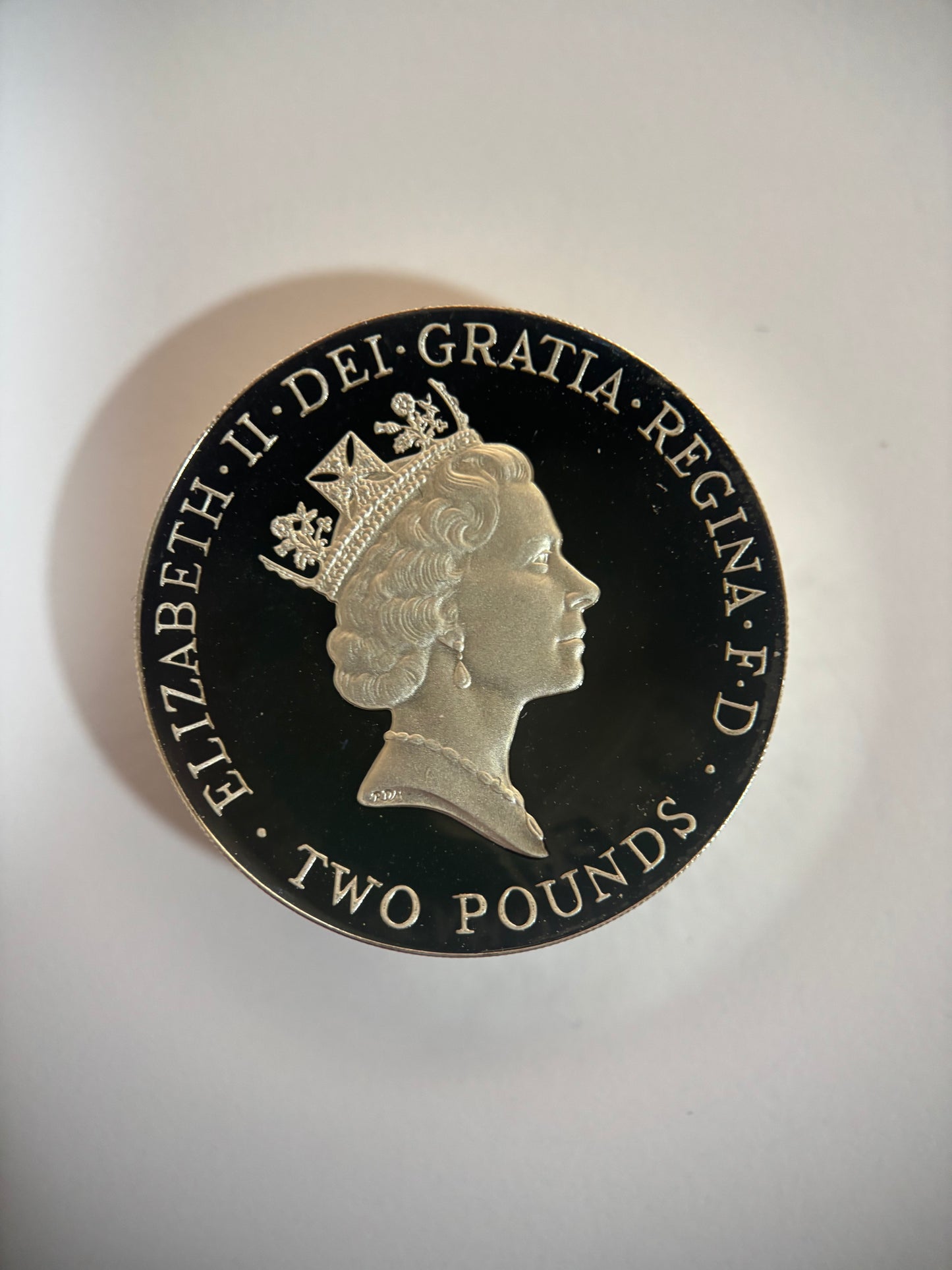 1996 UK EUROS FOOTBALL £2 PIEDFORT SILVER PROOF COIN