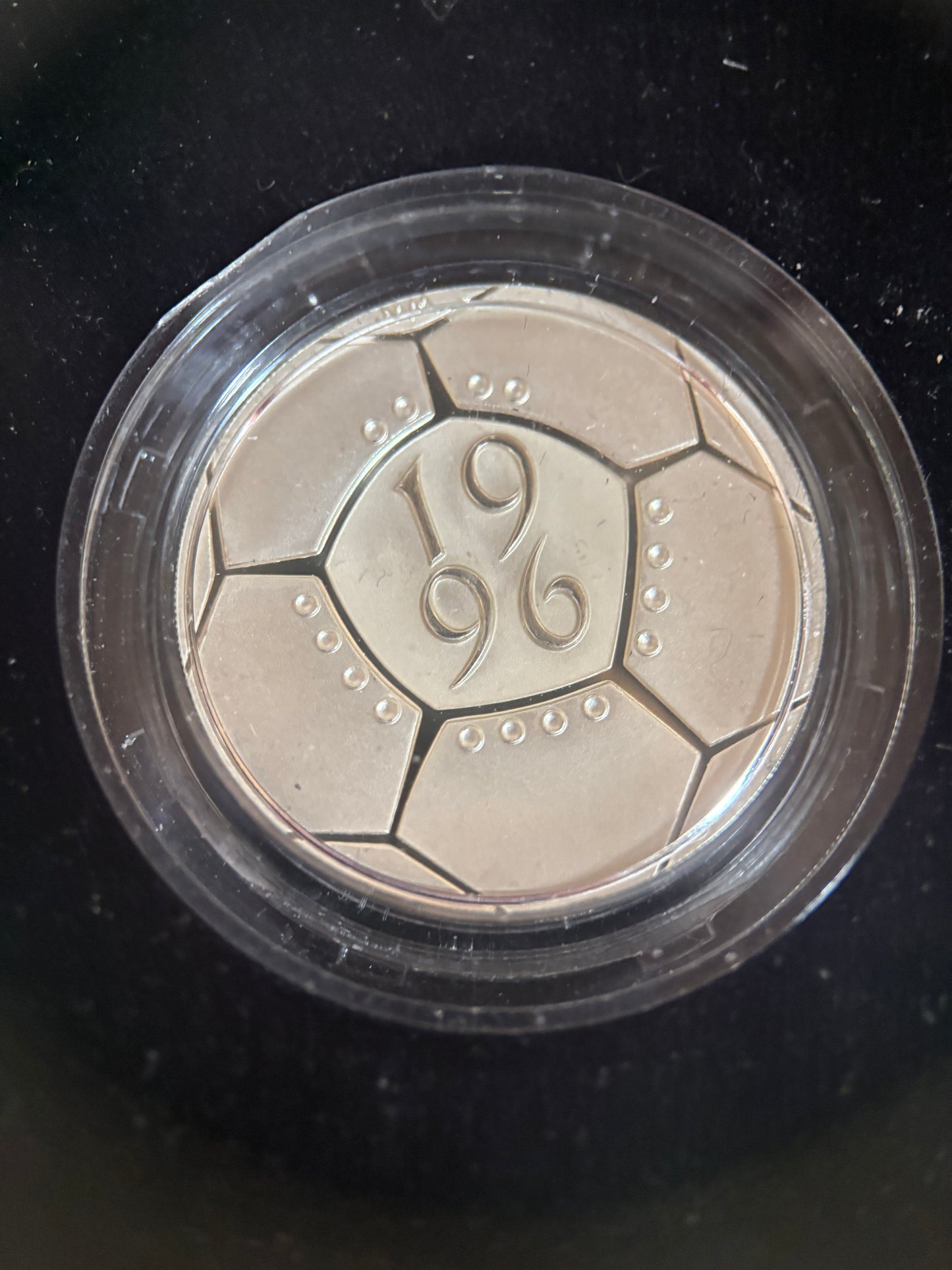 1996 UK EUROS FOOTBALL £2 PIEDFORT SILVER PROOF COIN