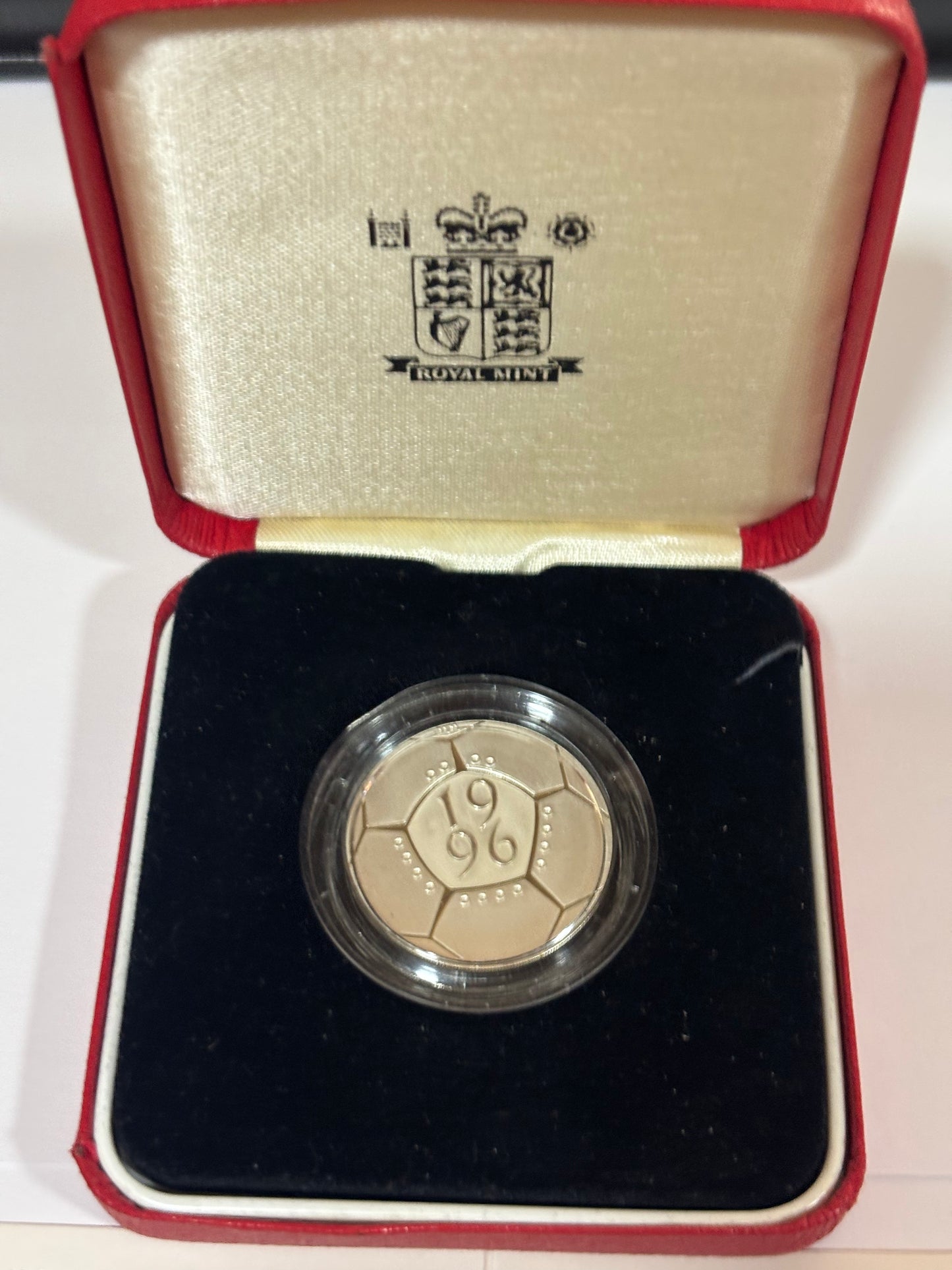 1996 UK EUROS FOOTBALL £2 PIEDFORT SILVER PROOF COIN