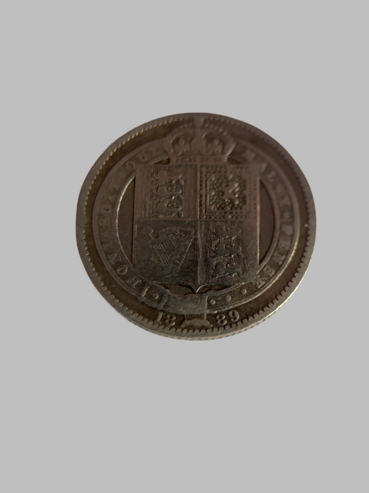 UK 1 SCHILLING, QUEEN VICTORIA, 1884, 0.925 SILVER, VF30