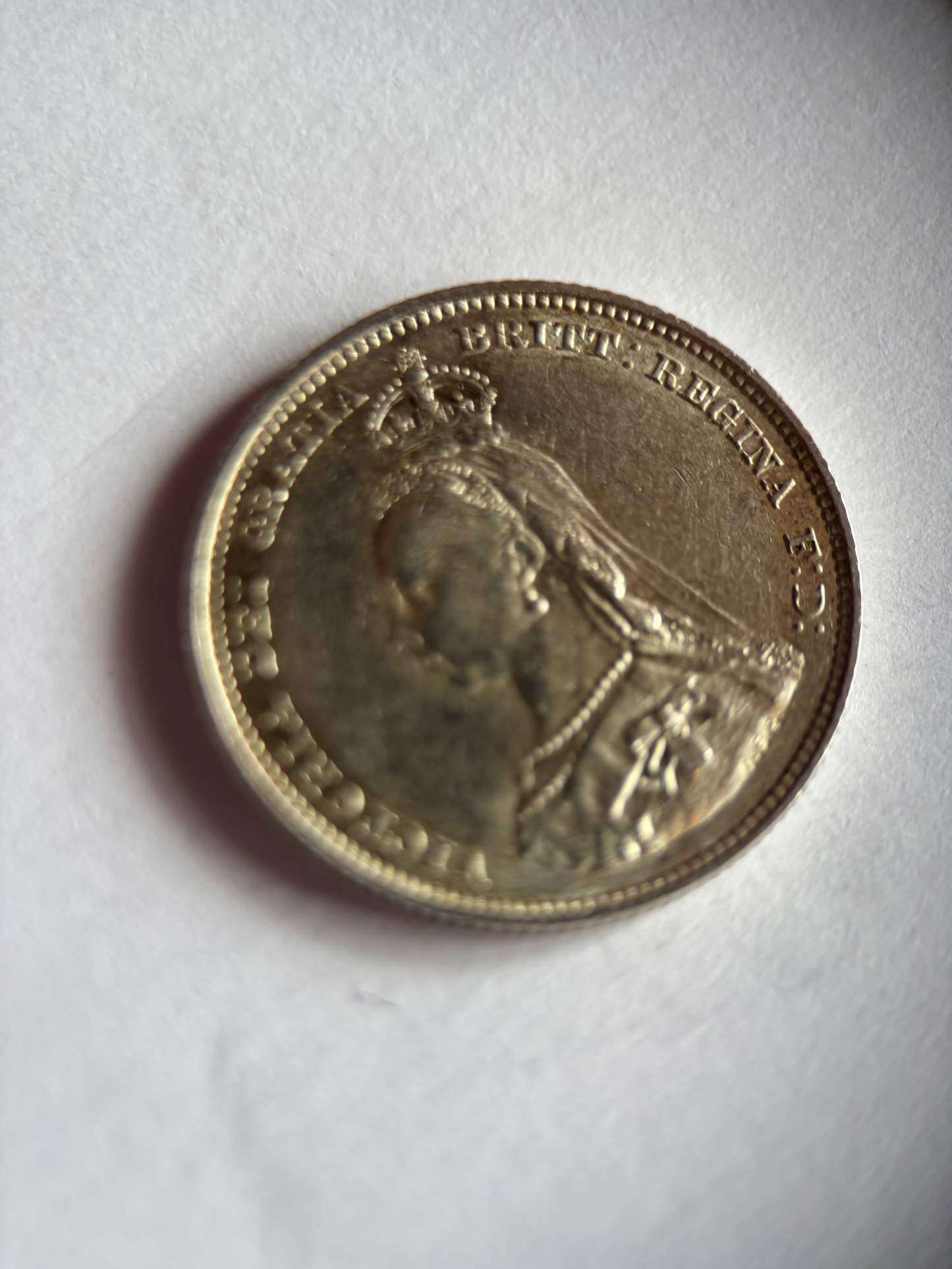 UK 1 SCHILLING, QUEEN VICTORIA, 1887, 0.925 SILVER, XF45 AVERAGE GRADE