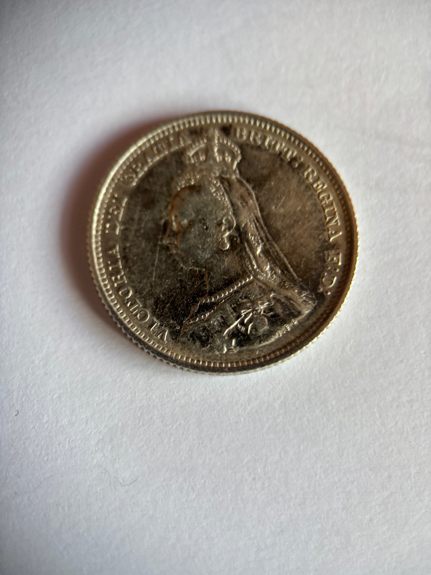 UK 1 SCHILLING, QUEEN VICTORIA, 1887, 0.925 SILVER, VF30 AVERAGE GRADE