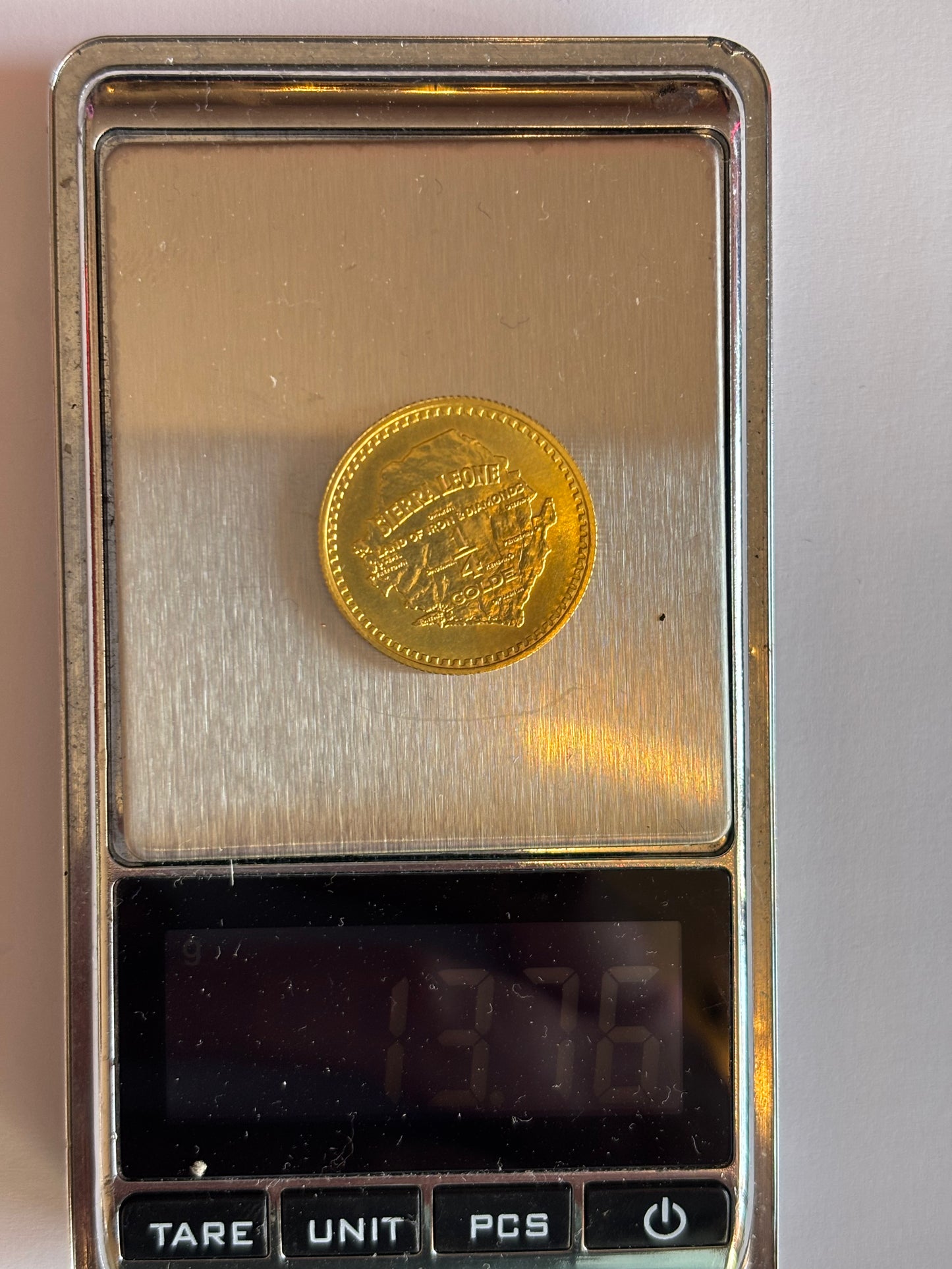SIERRA LEONE 1/4 GOLDE 5TH ANNIVERSARY OF INDEPENDENCE 1966, 0.900 GOLD, MS63 GRADE